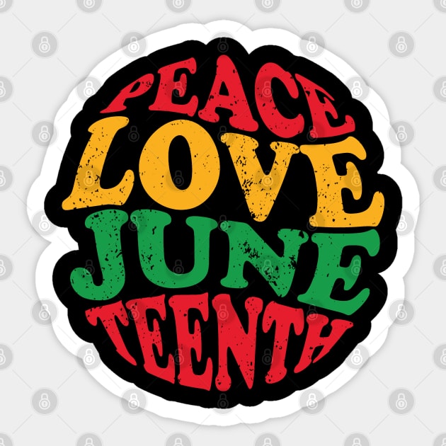 Peace Love Juneteenth, Black History, Juneteenth Sticker by UrbanLifeApparel